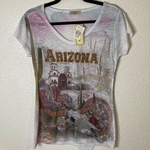 NWT- Sweet Gisele- rinestone Arizona graphic tee -size small